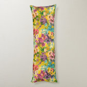 Coussins Longs motif jaune vintage violet (Dos (Vertical))