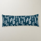 Coussins Longs Motif Lignes arrondies | Blanc/bleu foncé vert (Dos)