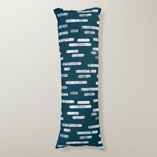 Coussins Longs Motif Lignes arrondies | Blanc/bleu foncé vert (Devant (Vertical))
