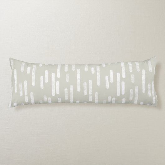Coussins Longs Motif Lignes arrondies | Blanc sur beige (Devant)