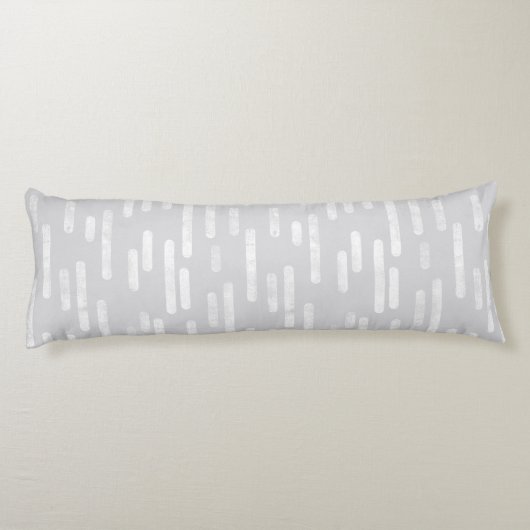 Coussins Longs Motif Lignes arrondies | Blanc sur gris pâle (Dos)