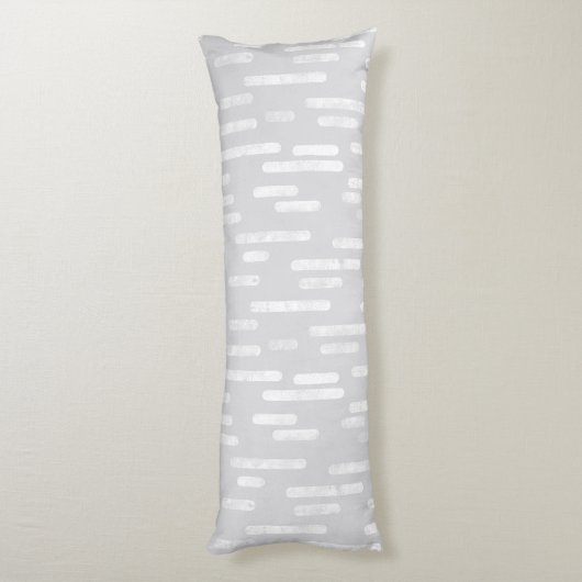 Coussins Longs Motif Lignes arrondies | Blanc sur gris pâle (Dos (Vertical))