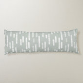 Coussins Longs Motif Lignes arrondies | Blanc sur gris vert (Dos)