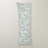 Coussins Longs Motif Lignes arrondies | Blanc sur gris vert (Devant (Vertical))