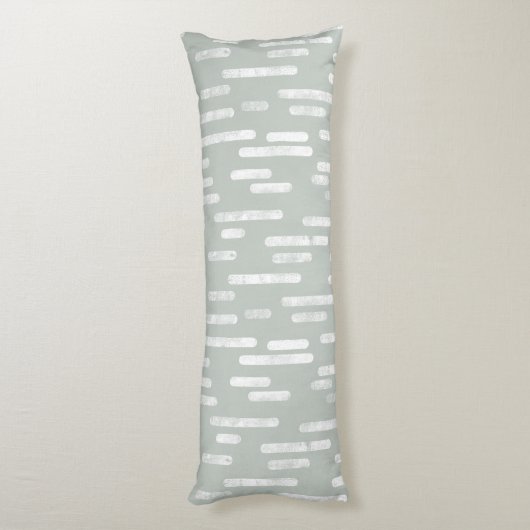 Coussins Longs Motif Lignes arrondies | Blanc sur gris vert (Dos (Vertical))