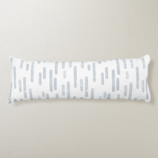 Coussins Longs Motif Lignes arrondies | Dusty Blue sur blanc (Devant)