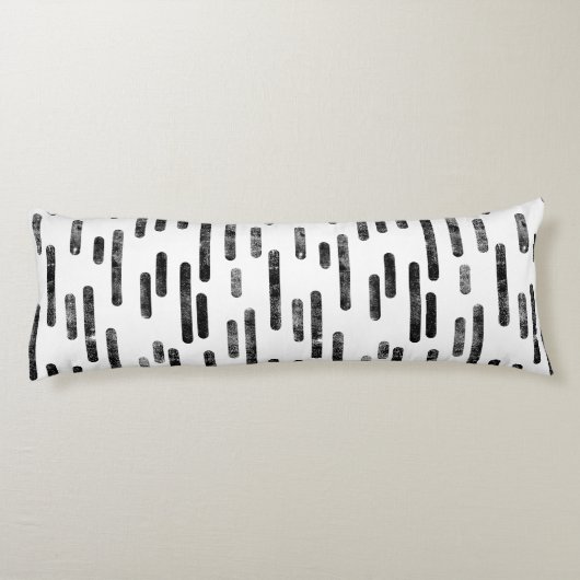 Coussins Longs Motif Lignes arrondies | Noir en blanc (Dos)
