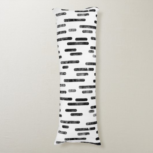 Coussins Longs Motif Lignes arrondies | Noir en blanc (Devant (Vertical))