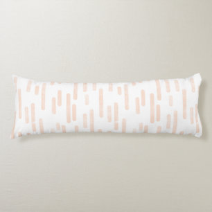 Coussins Longs Motif Lignes arrondies   Pêche pâle sur blanc