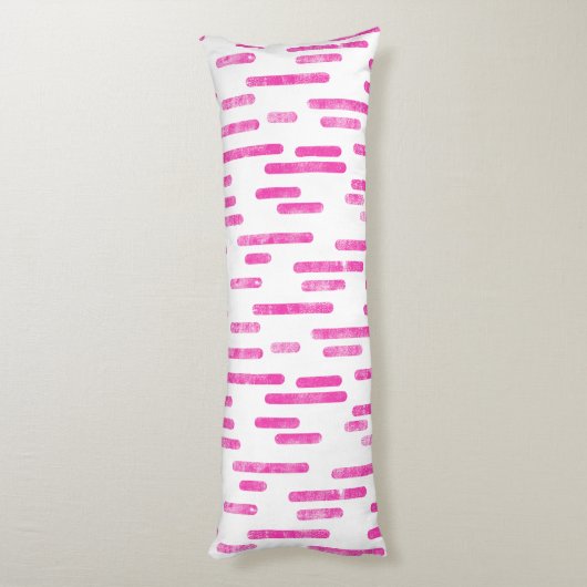 Coussins Longs Motif Lignes arrondies | Rose clair sur blanc (Dos (Vertical))