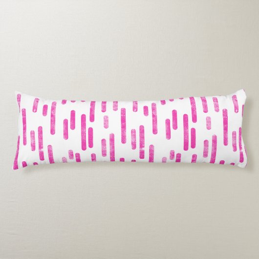 Coussins Longs Motif Lignes arrondies | Rose clair sur blanc (Devant)