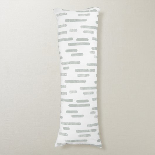 Coussins Longs Motif Lignes arrondies | Vert gris sur blanc (Devant (Vertical))