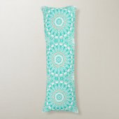 Coussins Longs Motif Mandala Océan Turquoise et Beige (Devant (Vertical))