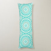 Coussins Longs Motif Mandala Océan Turquoise et Beige (Dos (Vertical))