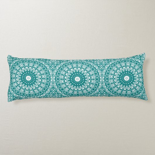 Coussins Longs Motif Mandala Sarcelle Gras (Dos)