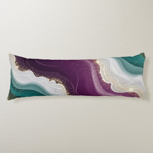 Coussins Longs Motif Marbre Pailleté Or Luxe (Devant)