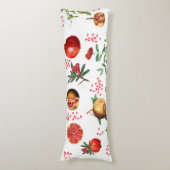 Coussins Longs Motif méditerranéen de grenade aquarelle (Devant (Vertical))