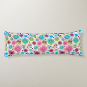 Coussins Longs Motif mignon d'arrière - plan de hibou de fleur (Dos)