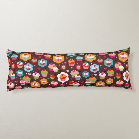 Coussins Longs Motif mignon de gâteau de tasse (Dos)