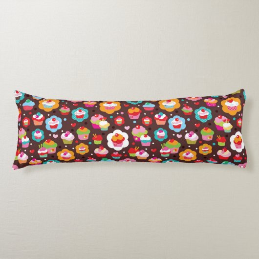 Coussins Longs Motif mignon de gâteau de tasse (Devant)