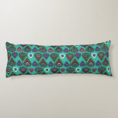 Coussins Longs motif mignon de plume de paon (Dos)