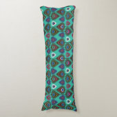 Coussins Longs motif mignon de plume de paon (Devant (Vertical))