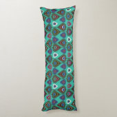 Coussins Longs motif mignon de plume de paon (Dos (Vertical))