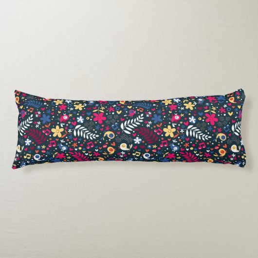 Coussins Longs motif mignon d'oiseaux et de fleurs (Devant)
