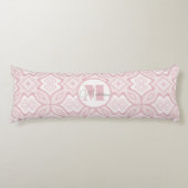 Coussins Longs Motif moderne Blush Rose Swil avec/ initial (Devant)