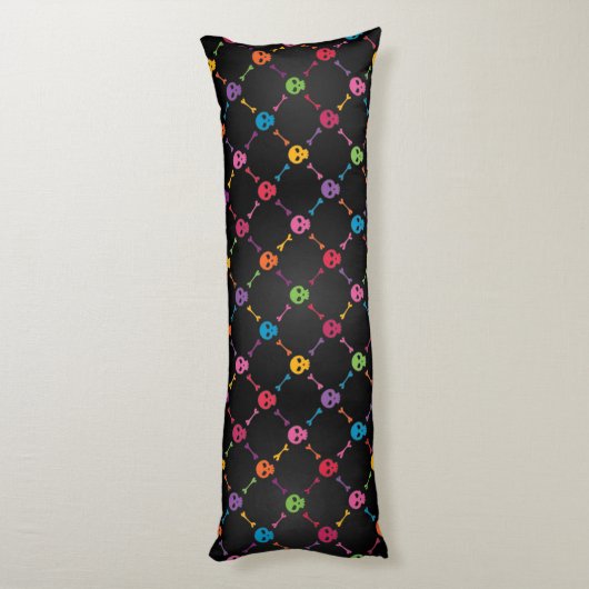 Coussins Longs Motif multicolore avec des crânes (Dos (Vertical))