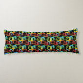 Coussins Longs Motif multicolore rétro géométrique (Dos)