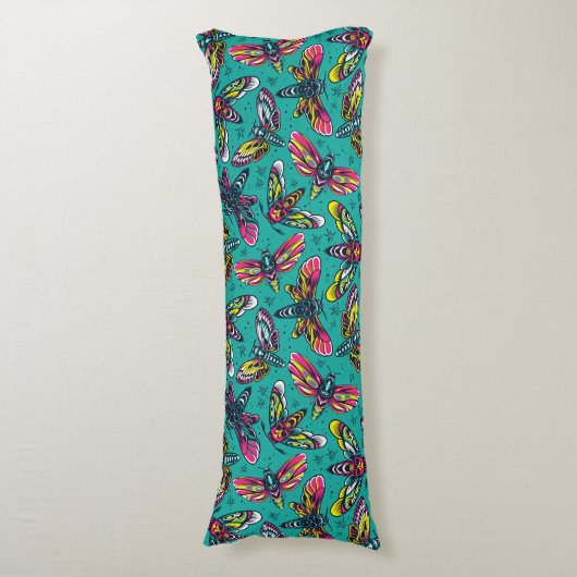 Coussins Longs Motif Neon Moth (Devant (Vertical))