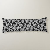 Coussins Longs Motif Noir Et Blanc - Geckos Et Feuilles (Dos)