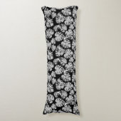 Coussins Longs Motif Noir Et Blanc - Geckos Et Feuilles (Devant (Vertical))