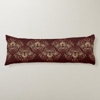Motif oriental persan rouge-foncé et or