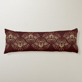 Coussins Longs Motif oriental persan rouge-foncé et or