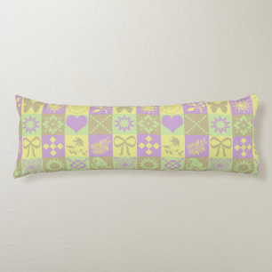 Coussins Longs Motif Patchwork de Pastels