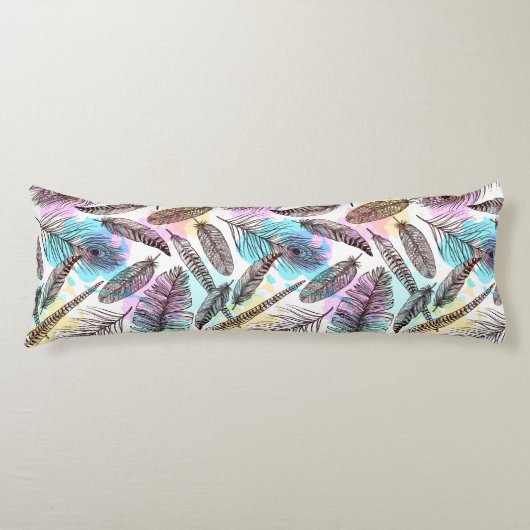 Coussins Longs Motif Peacock Feather (Devant)