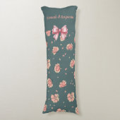 Coussins Longs Motif Pink Peony et Bow (Devant (Vertical))