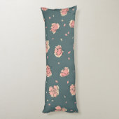 Coussins Longs Motif Pink Peony et Bow (Dos (Vertical))