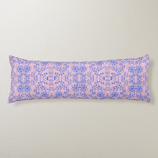 Coussins Longs motif plante A08.b boho. rose BG (Devant)