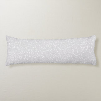 Coussins Longs Motif Points Fantaisie - Blanc sur Gris Argenté
