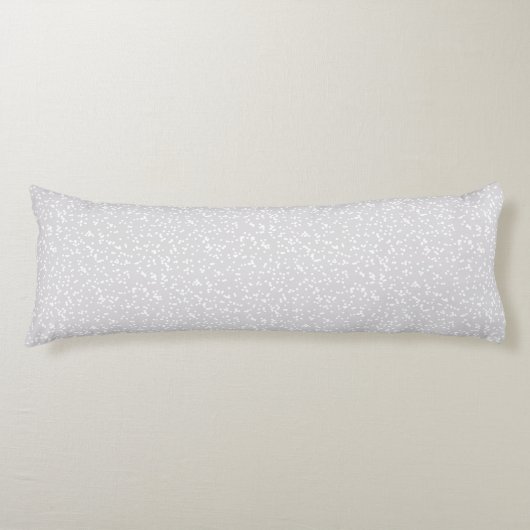 Coussins Longs Motif Points Fantaisie - Blanc sur Gris Argenté (Devant)