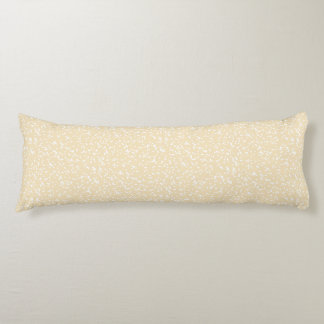 Coussins Longs Motif Points Fantaisistes - Blanc sur Jaune Clair