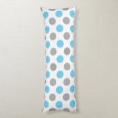 Coussins Longs Motif pois bleu et gris (Dos (Vertical))