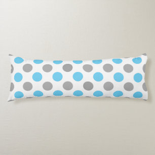 Coussins Longs Motif pois bleu et gris