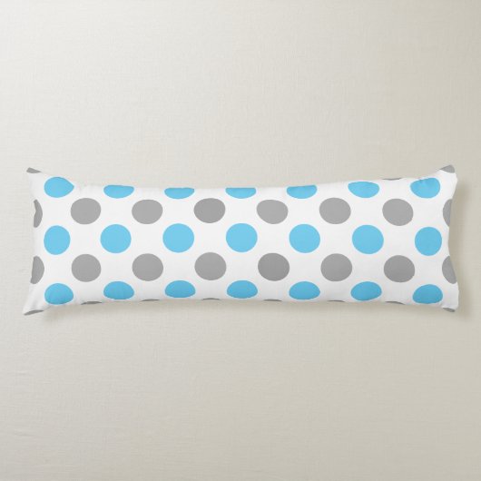 Coussins Longs Motif pois bleu et gris (Devant)