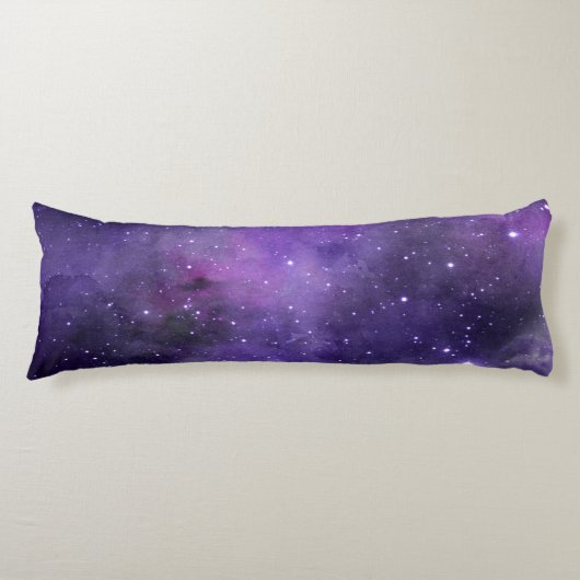 Coussins Longs Motif pourpre de l'espace d'aquarelle (Devant)