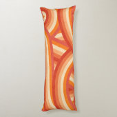 Coussins Longs Motif Rainbow Stripes Orange et Crème Retro (Dos (Vertical))