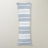 Coussins Longs Motif rayé à chevrons bleu doux et fougère (Devant (Vertical))